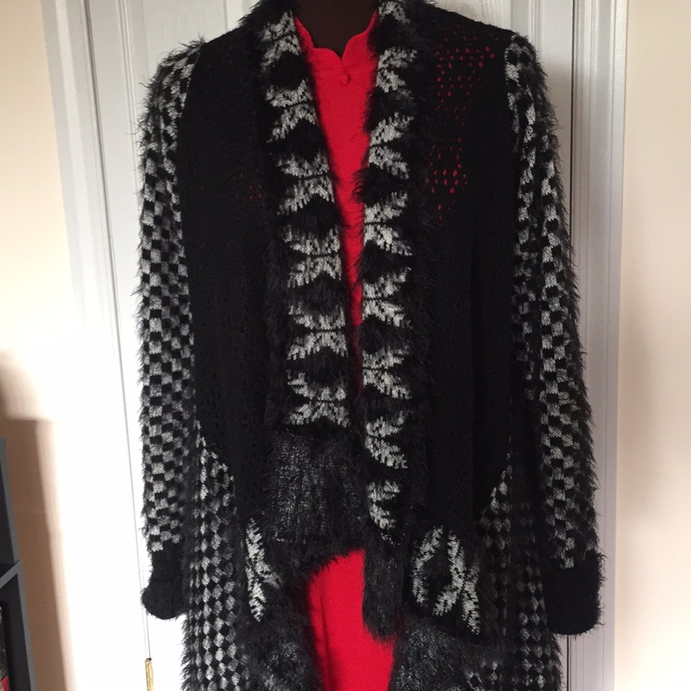 NWOT Boho style asymmetrical drape jacket - Picture 2 of 6